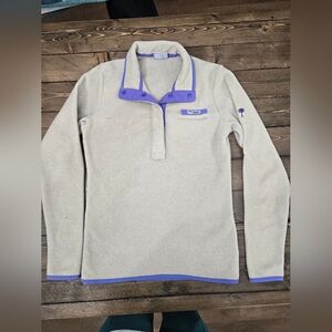 Women's Cream Colmubia Pull Over with Purple Accents Size Xsmall